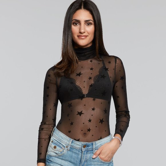 Mesh Stars Bodysuit - Picture 1 of 4